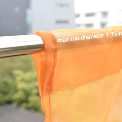 Molaxhome Swag Curtain Scalloped Curtain Valance Drape Sheer Lace Panel 1pc - color: Orange