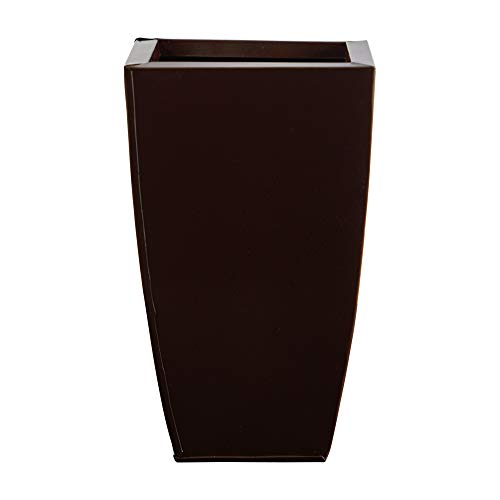 Nearly Natural 13in. Tapered Square Metal Planter - color: Bronze, size: 13"H x 7.5"W x 7.5"D