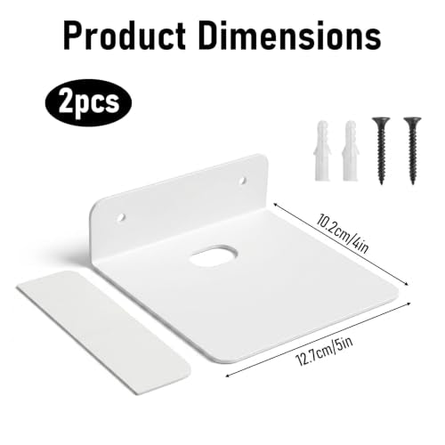 2Pack 5 Inch Small Floating Shelf for Wall, Small Piano White Floating Shelf for Bathroom, Bedroom, Living Room, Kitchen,Office Perfect for Echo, Cameras, Mini Decor, Funkos, Figurines