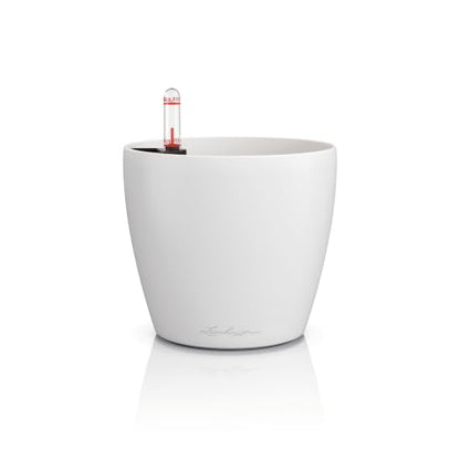 Lechuza Classico Color 43 White, Self-Watering Round Planter, D16.5 H15.7 in - color: White Matte, style: 43