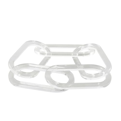 Deco 79 Acrylic Plastic Chain Decorative Sculpture Oval 5 Link Home Decor Statue, Accent Figurine 27" x 0" x 4", Clear - size: 27" x 0" x 4"