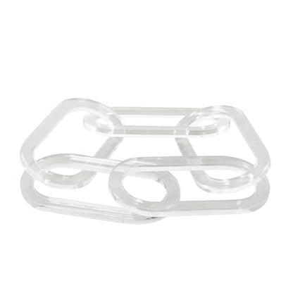 Deco 79 Acrylic Plastic Chain Decorative Sculpture Oval 5 Link Home Decor Statue, Accent Figurine 27" x 0" x 4", Clear - size: 27" x 0" x 4"