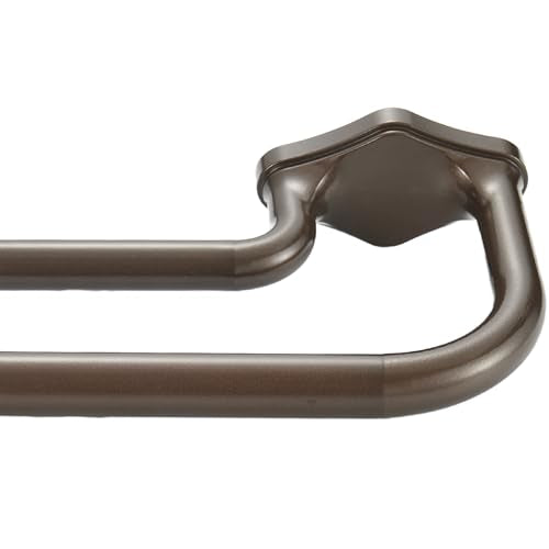 Dark Bronze Double Curtain Rods For Windows 36-72 Inch,Heavy Duty Double Curtain Rod with Aluminum Finials and Bracket,Adjustable Double Window Rods For Blackout Or Room Darkening Panels - color: Dark Bronze, size: 36-72"