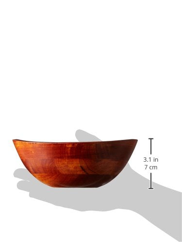Lipper International Cherry Finished Wavy Rim Serving Bowls for Fruits or Salads, Matte, Small, 7.5" x 7.25" x 3", Set of 4 Bowls - size: Small - Set of 4