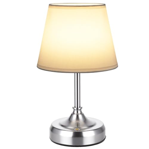 Small Cordless Table Lamp Rechargeable Silver - color: Silver-S