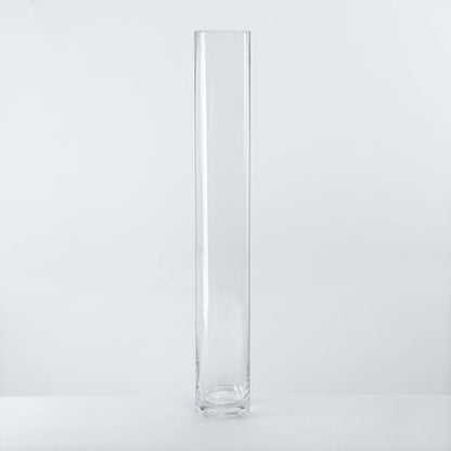 CYS Excel Clear Glass Cylinder Vase (H:28" D:4") | Multiple Size Choices Glass Flower Vase Centerpieces | Hurricane Floating Candle Holder Vase - size: H-28" D-4"