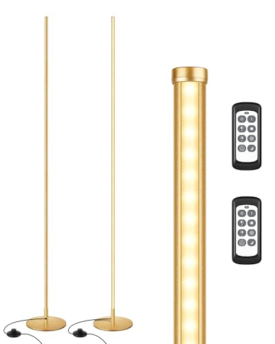EDISHINE 2 Pack 57.5” Corner Lamp with Remote, 7 CCT Adjustable & Dimmable - color: Gold