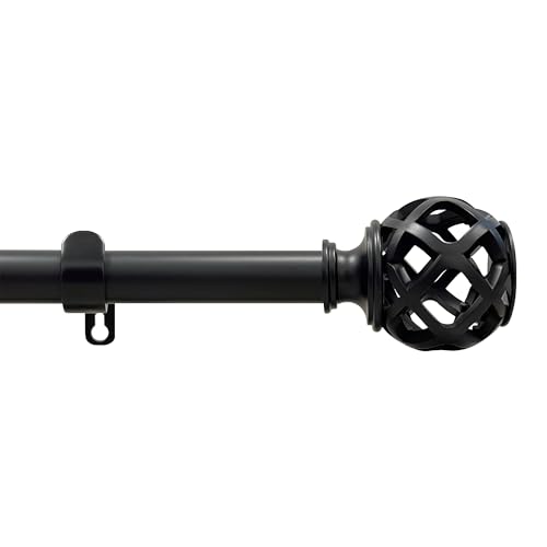 Buono II Carrie Rod & Finial 48-86 in, for Windows, Finials - size: 48-86, style: Carrie