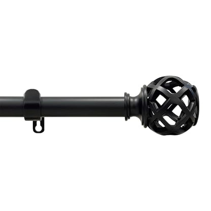 Buono II Carrie Rod & Finial 48-86 in, for Windows, Finials - size: 48-86, style: Carrie