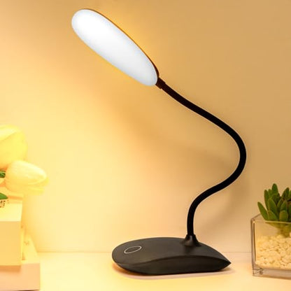 Portable Battery Powered Desk Lamp Small Rechargeable LED Table Light - color: Black