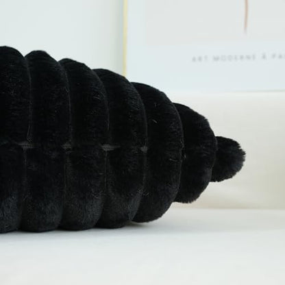 JOJUSIS Faux Fur Plush Throw Pillow Covers, Black, 20 x 20-Inch - color: Black, size: 20" x 20" (Pack of 2)