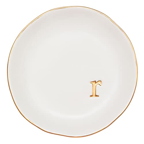 COLLECTIVE HOME Ceramic Jewelry Tray, Trinket Dish, Gifts for Women (R) - color: R