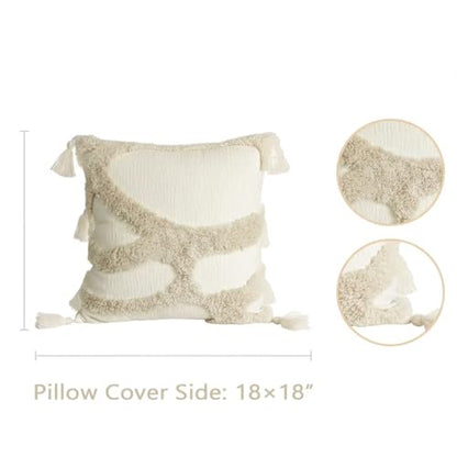 JMGBird Boho Throw Pillows for Couch Pillows with Inserts Included - color: Kahaki, size: 18" x 18" (Pack of 2)