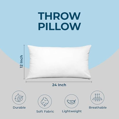 Utopia Bedding Throw Pillows, Decorative 12x24 Pillow Inserts, Set of 4 - size: 12x24 Inch
