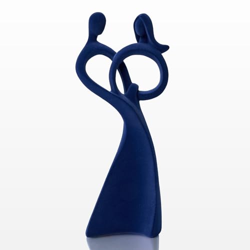 Romantic Couple Statue with Soft Flocked Finish, Dark Blue - color: Couple02-dark Blue