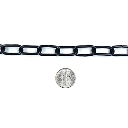 #100 x 10 ft. Hobby/Craft Oblong Decorator Steel Chain, Black, 0.087" Diameter, 10ft Length, 13 lbs Load Capacity
