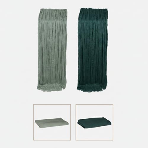 Cheesecloth Table Runner 2 Pack Sage Green and Dark Green, Boho Gauze Table Runner 10Ft 120 Inches Long for Wedding Decor, Party & Home Table Decoration - color: Sage Green and Dark Green