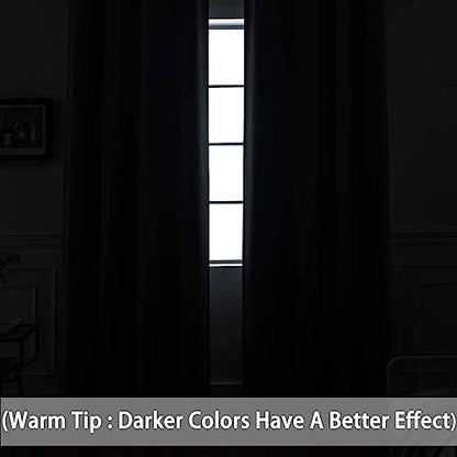 Yakamok Grey Room Darkening Curtains 52x90 inch Gray Grommet-Living Room - color: Grey, size: 52"W x 90"L (Pack of 2)