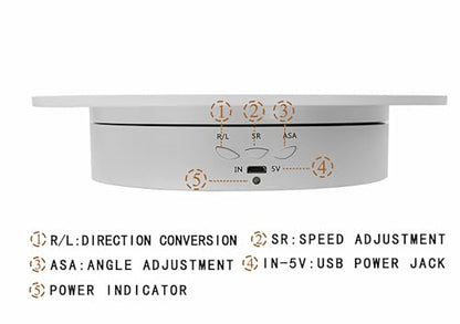 Rotating Display Stand Turntable Stand Spinning Stand for Product Shows White,7.87inch /17.6lbs Max Load,White Round