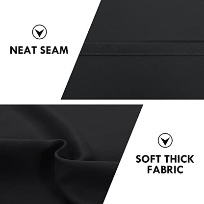 DWCN Blackout Curtains for Bedroom Living Room 52 x 95 Inch Long Black - color: Black, size: 52"W x 95"L (Pack of 2)