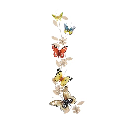Deco 79 Metal Butterfly Home Wall Decor Indoor Outdoor Wall Sculpture, Wall Art 10" x 3" x 39", Multi Colored - size: 10"L x 2"W