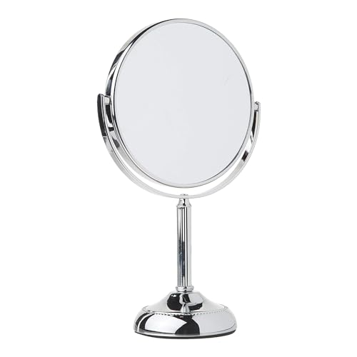 JERDON 6" Tabletop Makeup Mirror - 10X Magnification - Chrome - JP910CB - color: Chrome