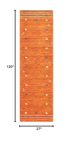 SAFAVIEH Himalaya Collection Runner Rug - 2'3" x 10', Rust, Handmade Boho Tribal Wool, Ideal for High Traffic Areas in Living Room, Bedroom (HIM563P) - color: Rust, size: 2'3" x 10' (Runner)