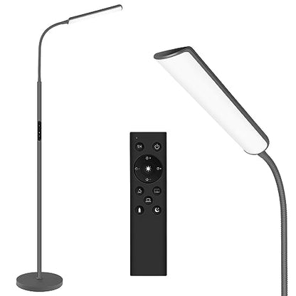 Dimunt LED Floor Lamp, Stepless Adjustable 3000K-6000K Colors, Grey - color: Gray