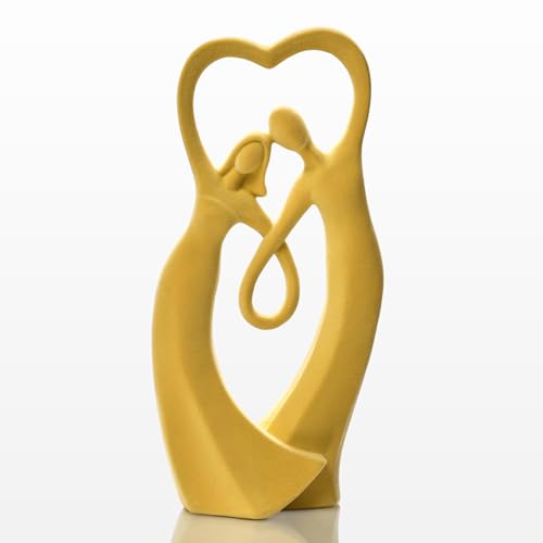 Couple Statue with Soft Flocked Finish, Yellow - color: Couple01-yellow