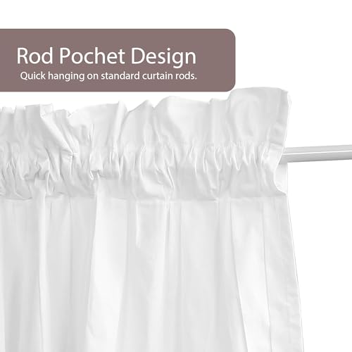 White Cotton Crochet Edge Window Valance, 14" L x 60" W, 2 Panels - color: White, size: 14"L x 60"W (Pack of 2)