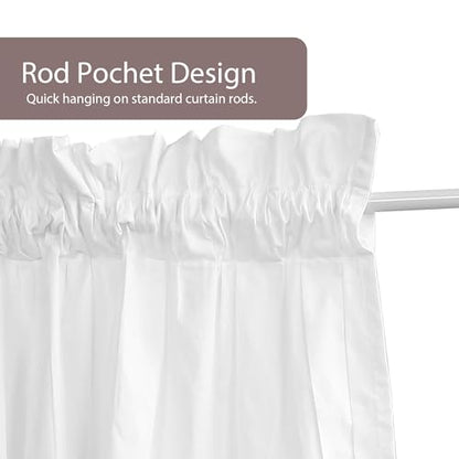 White Cotton Crochet Edge Window Valance, 14" L x 60" W, 2 Panels - color: White, size: 14"L x 60"W (Pack of 2)