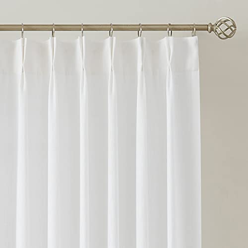 Vision Home White Pinch Pleated Semi Sheer Curtains 40Wx63Lx2 - color: White/Pinch, size: 40"W x 63"L (Pack of 2)