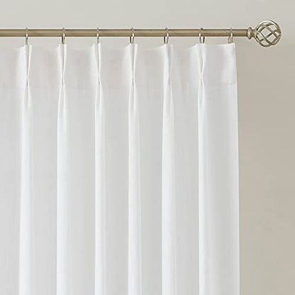 Vision Home White Pinch Pleated Semi Sheer Curtains 40Wx63Lx2 - color: White/Pinch, size: 40"W x 63"L (Pack of 2)