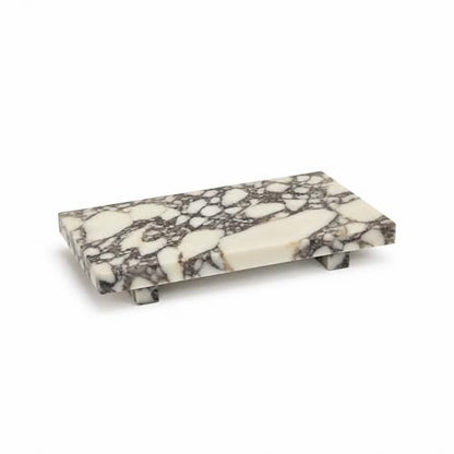 Marble Pedestal Tray Stand for Perfume, Soap & Vanity - color: Calacatta Viola Marble-13.8 in
