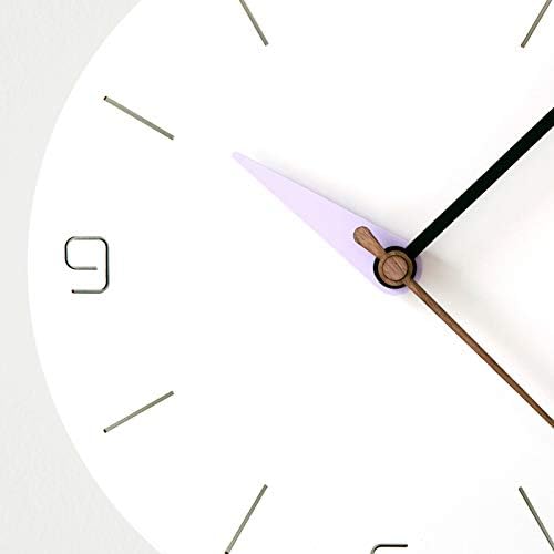 Stephanie Imports Modern Minimalist White & Pastel Purple Silent Wall Clock - color: White & Pastel Purple