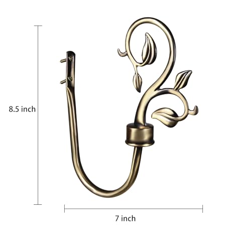 SUQ I OME Leaf Shaped Curtain Holdbacks, Bronze, 1 Pair - color: Bronze