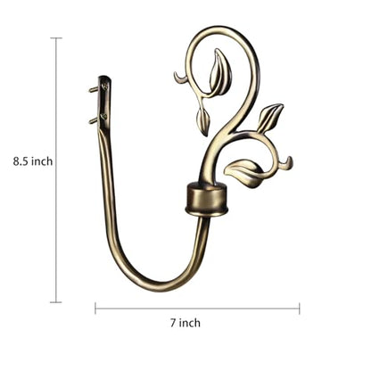 SUQ I OME Leaf Shaped Curtain Holdbacks, Bronze, 1 Pair - color: Bronze