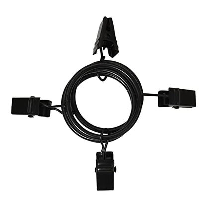 LLPJS Curtain Rings with Clips, 1.26 inch ID, 100 Pack, Black - color: Black, size: 1.26" I D Set of 100