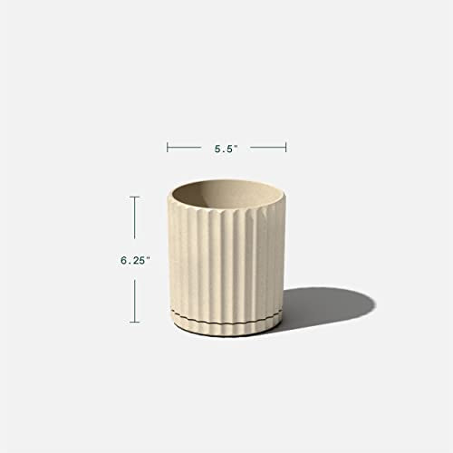Veradek Demi Series Demi 6" Planter w/Tray, Sand - color: Sand, size: 6 inch