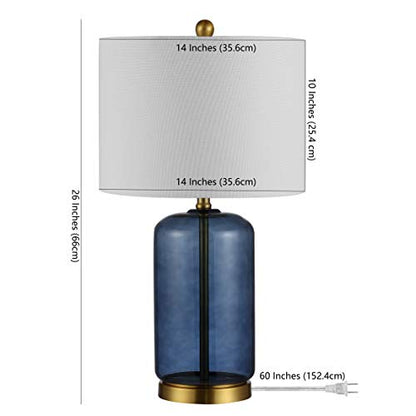 SAFAVIEH Lighting Novah Table Lamp, 26″ Glass Blue TBL4283B - color: Blue