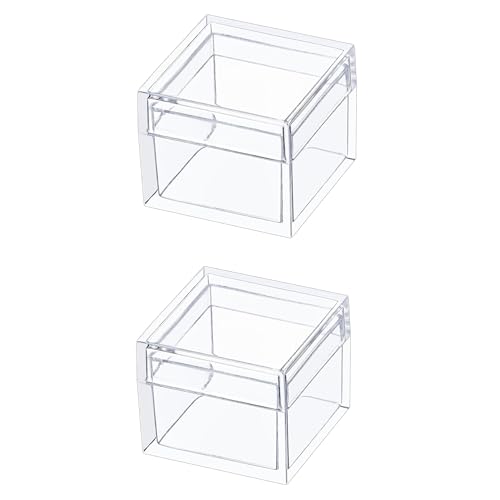 KissYou Small Acrylic Box with Lid 1.18 x1.18 x 0.86 Inch Plastic Cube - size: 1.18 x1.18 x 0.86 Inch