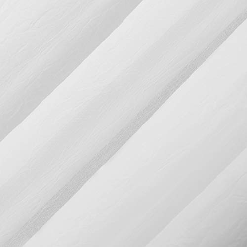 No. 918 Genevieve 2-pack 2-pack Linen Weave Sheer Semi-Sheer Grommet Curtain Panel Pair, 50" x 96", White - color: White, size: 50"W x 96"L (Pack of 2)