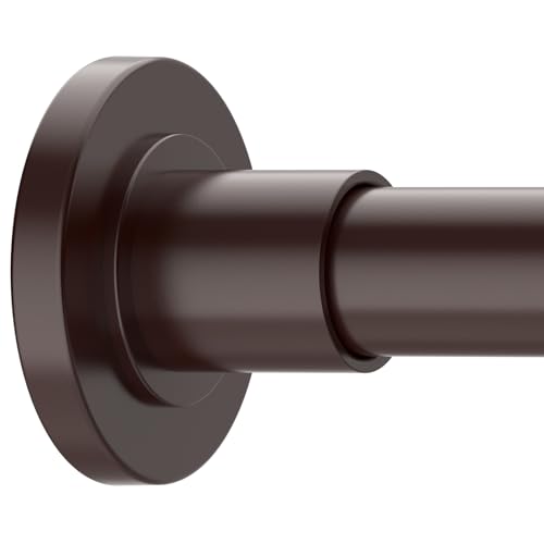 GXOACKJ Brown Shower Curtain Rods - 31-68 Inch Spring Tension Shower Rods for Bathroom, Adjustable, No Drilling, No Rust, Stainless Steel - color: Brown, size: 31-68 inches