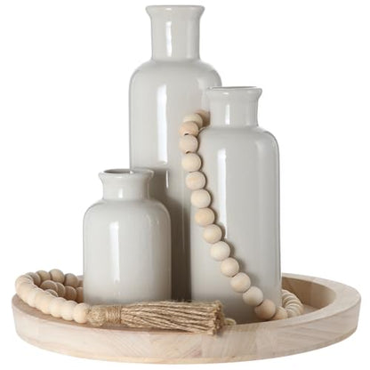 5 Pcs Coffee Table Decor Set, Wood White - color: Wood White