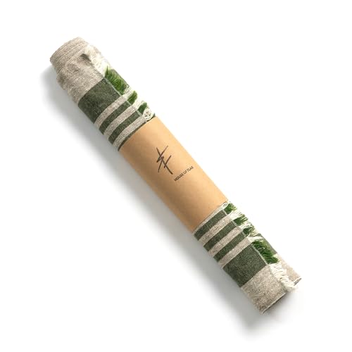 Natural Coarse 100% Linen Table Runner 18 x 95 Inches - Rustic Farmhouse Flax Table Runner for Everyday Use, Holidays & Special Occasions (Nordic Pine Green, 18 x 95 inch) - color: Nordic Pine Green