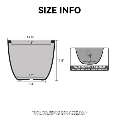 Kante White Concrete Planter 14" Dia All-Weather Round Accent Pot - color: White, size: 14-Inch Dia