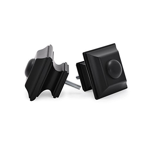 Ivilon Drapery Treatment Window Curtain Rod - Square Design 1 1/8 Rod. 72 to 144 Inch. Black - size: 72 to 144 in.
