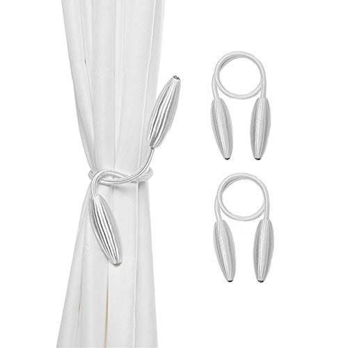 White Curtain Holdbacks Decorative Curtain Tiebacks, Set of 2 - color: White, size: 2PCS