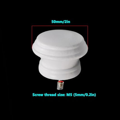 Antrader Wood Curtain Rod Finials,Screw on End Caps,White,2Pcs - color: White
