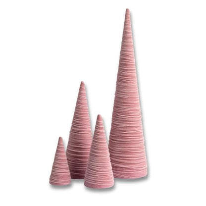 Your Heart's Content Blush Velvet Trees Set of 4, Cozy Bookshelf Teen Girl, Coquette Room Decor, Aesthetic, Valentine Table Accent, Pink Cozy Mantel, Tabletop Tree (Blush) - color: Blush